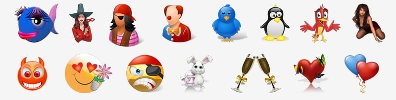 Stickerauswahl für Grusskarten